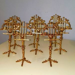 Gold Decorative Mini Music Stand Set - Place Card Holders - Elegant Table Accent